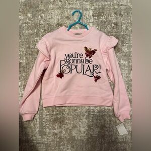 Wicked Pink Sweatshirt “You’re gonna be Popular “with Ruffle Sleeves size XS4/5